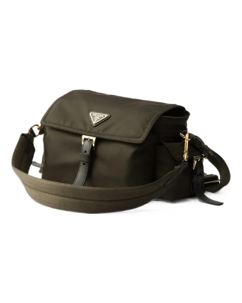 Prada Explore Medium Re-Nylon Shoulder Bag With Flap Green