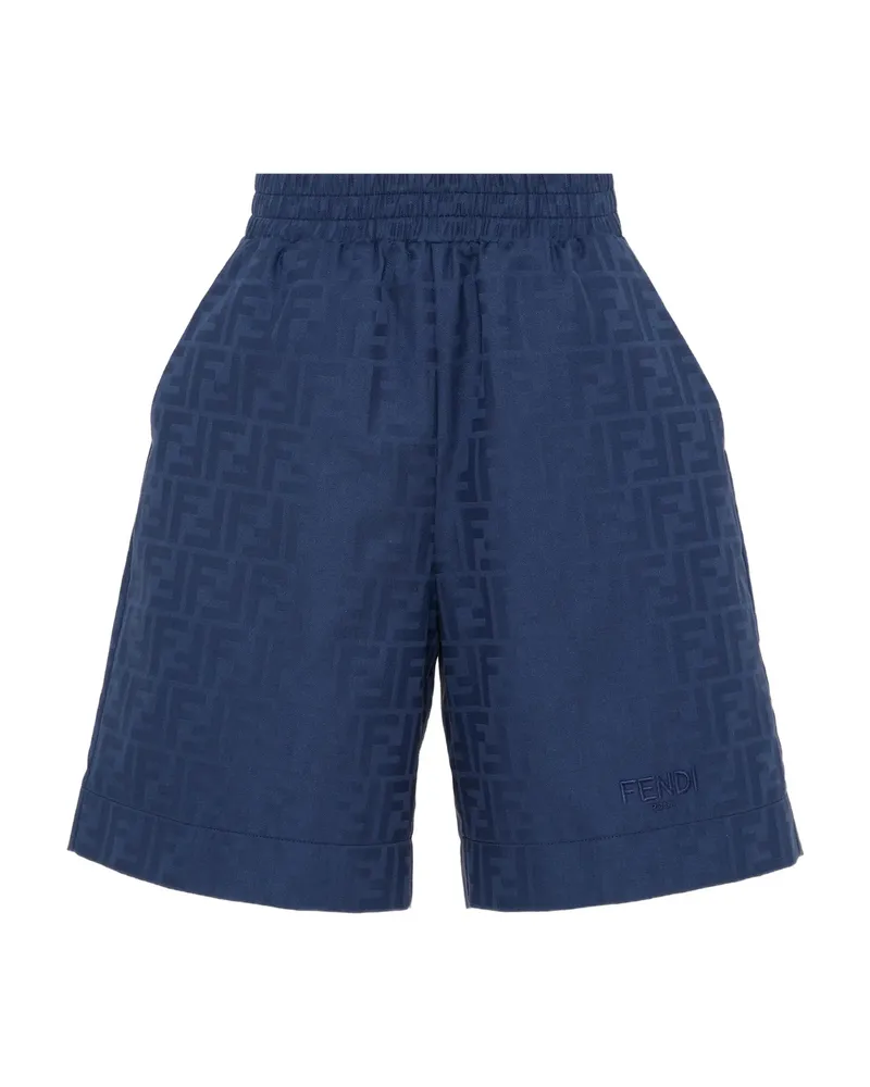 Fendi Logo-pattern Shorts Blue
