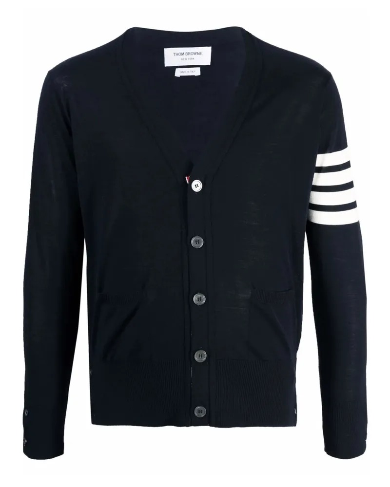 Thom Browne Classic V-neck Cardigan Blue