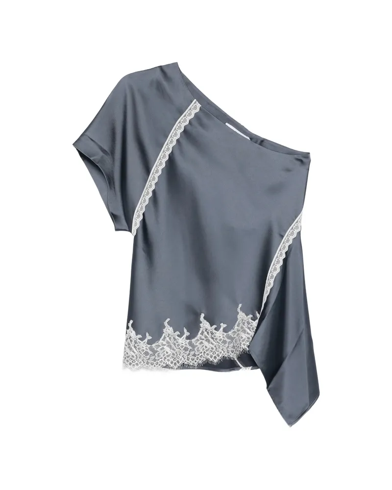 IRO Lace Asymmetric Top Blue