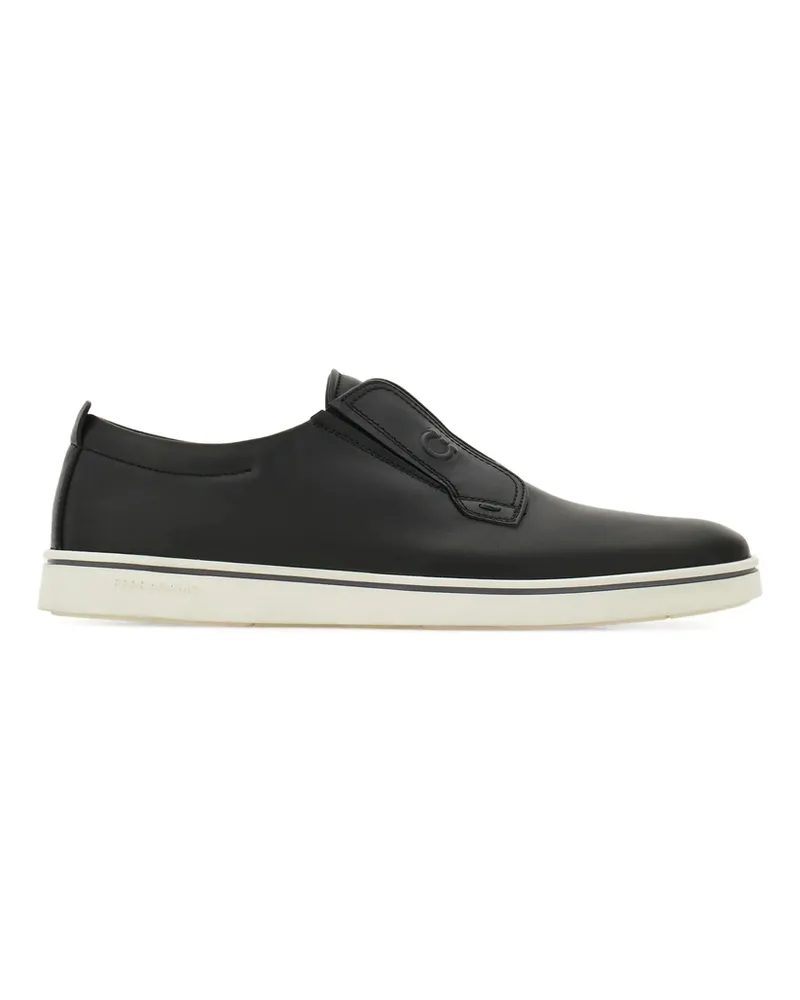 Ferragamo Derby Slip-on Leather Sneakers Black