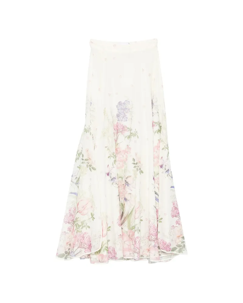 Charo Ruiz Floral Maxi Skirt Neutrals