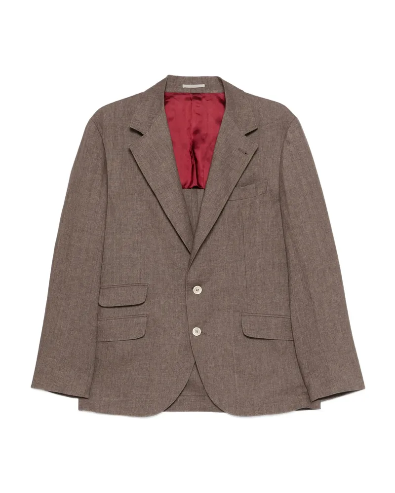 Brunello Cucinelli Button Jacket Brown