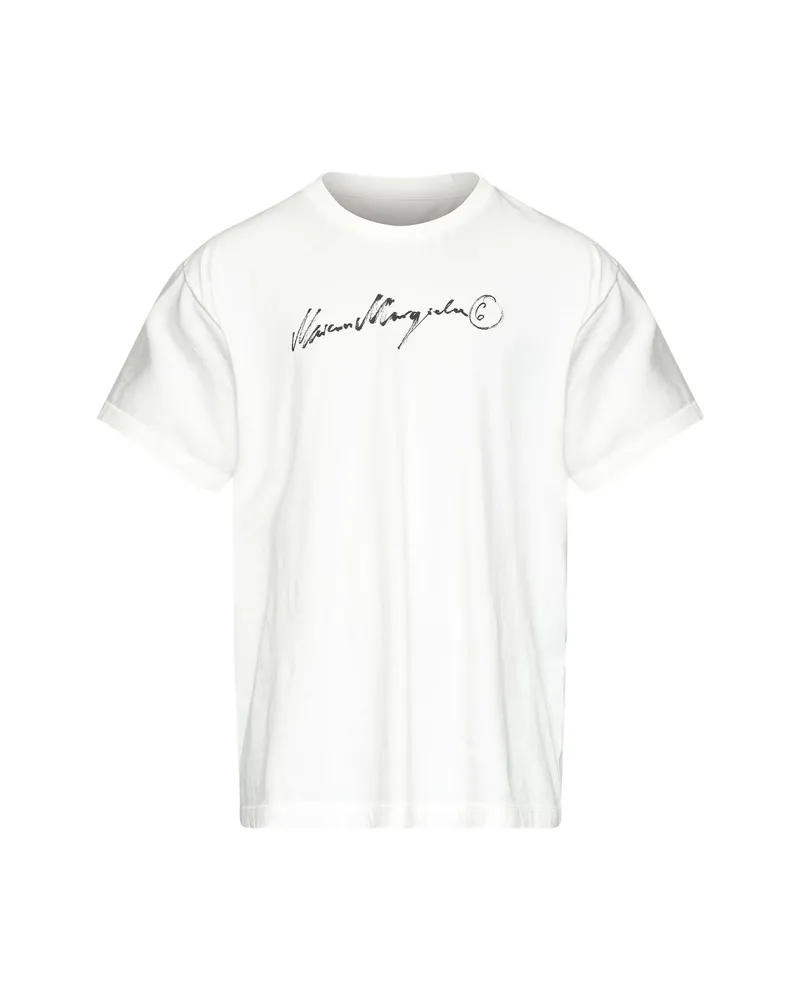 Maison Margiela Signature-print T-shirt White