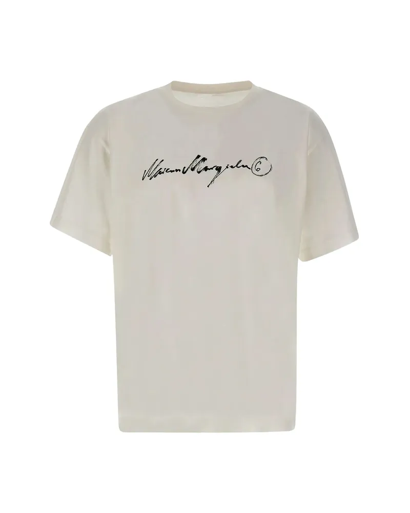 Maison Margiela Signature-print T-shirt White