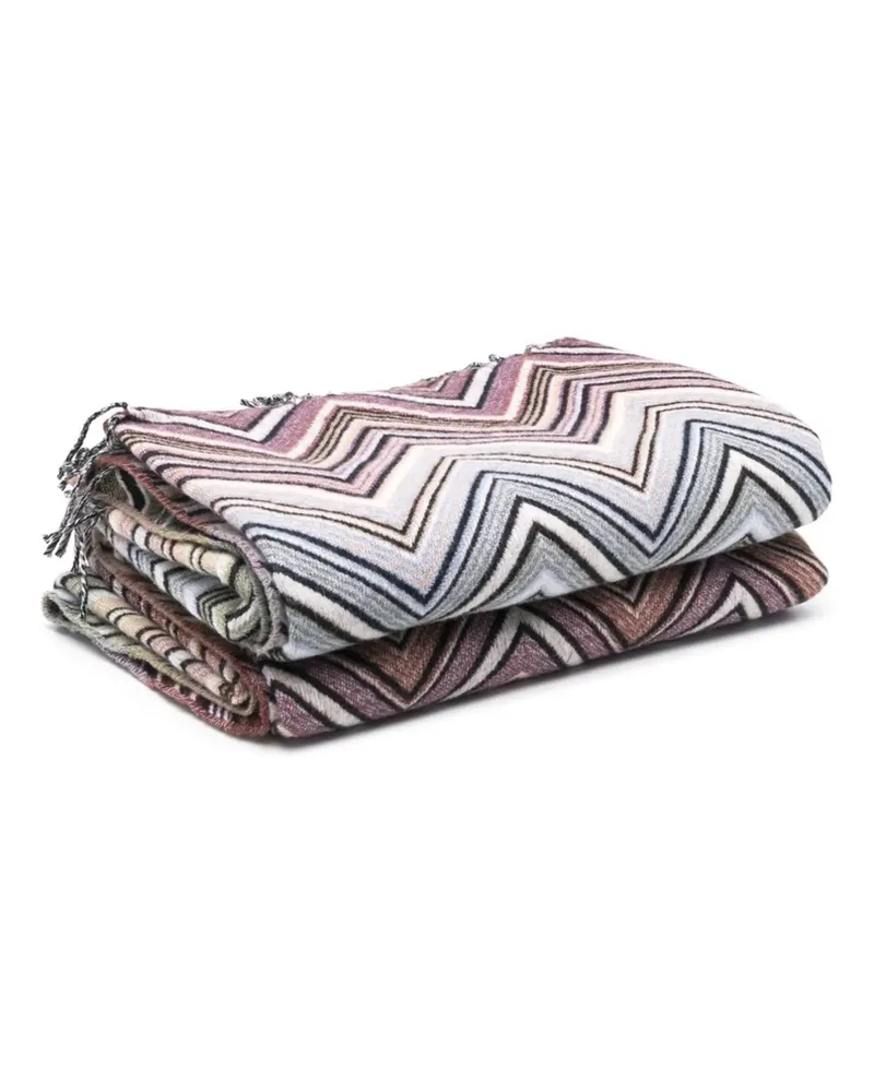 Missoni Home Zigzag-design Blanket Blue