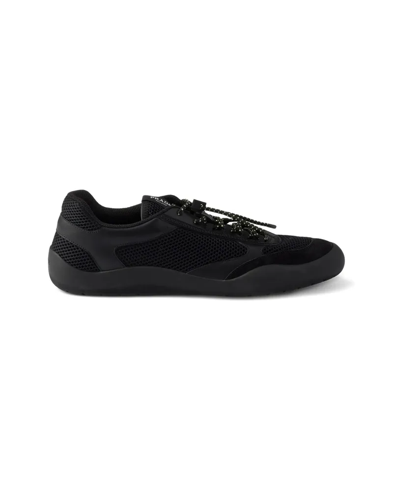 Prada Speedrock Mesh Fabric Sneakers Black
