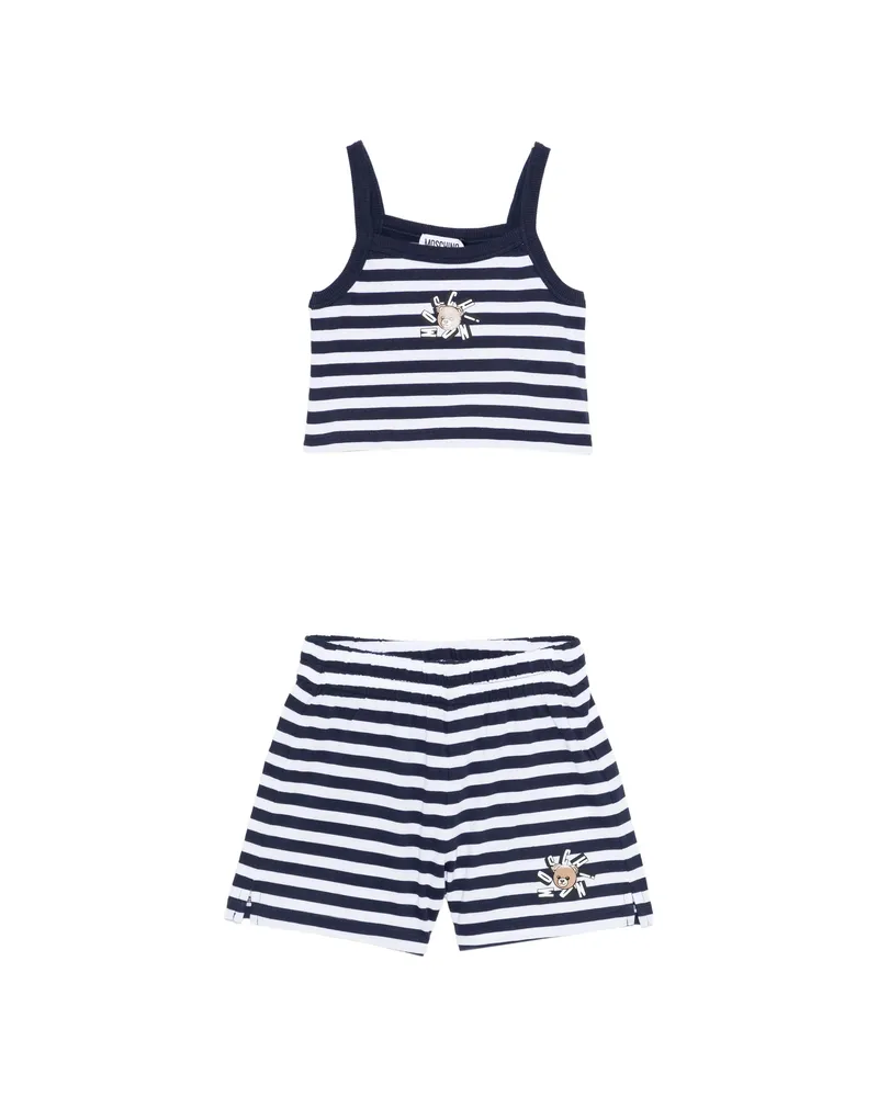 Moschino Striped Shorts Set Blue