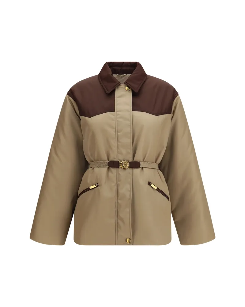 Versace Belted Medusa Jacket Neutrals