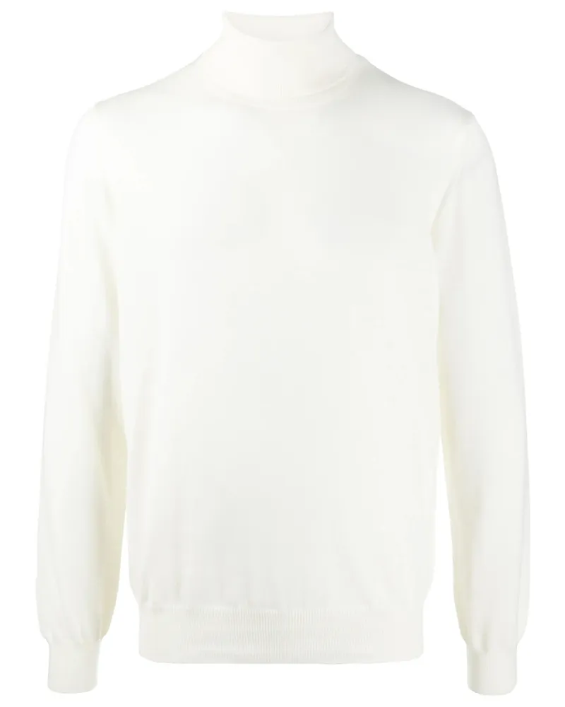 La Fileria Fine Knit Roll Neck Jumper Neutrals