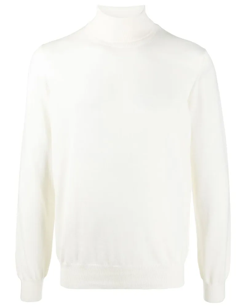 La Fileria Fine Knit Roll Neck Jumper Neutrals