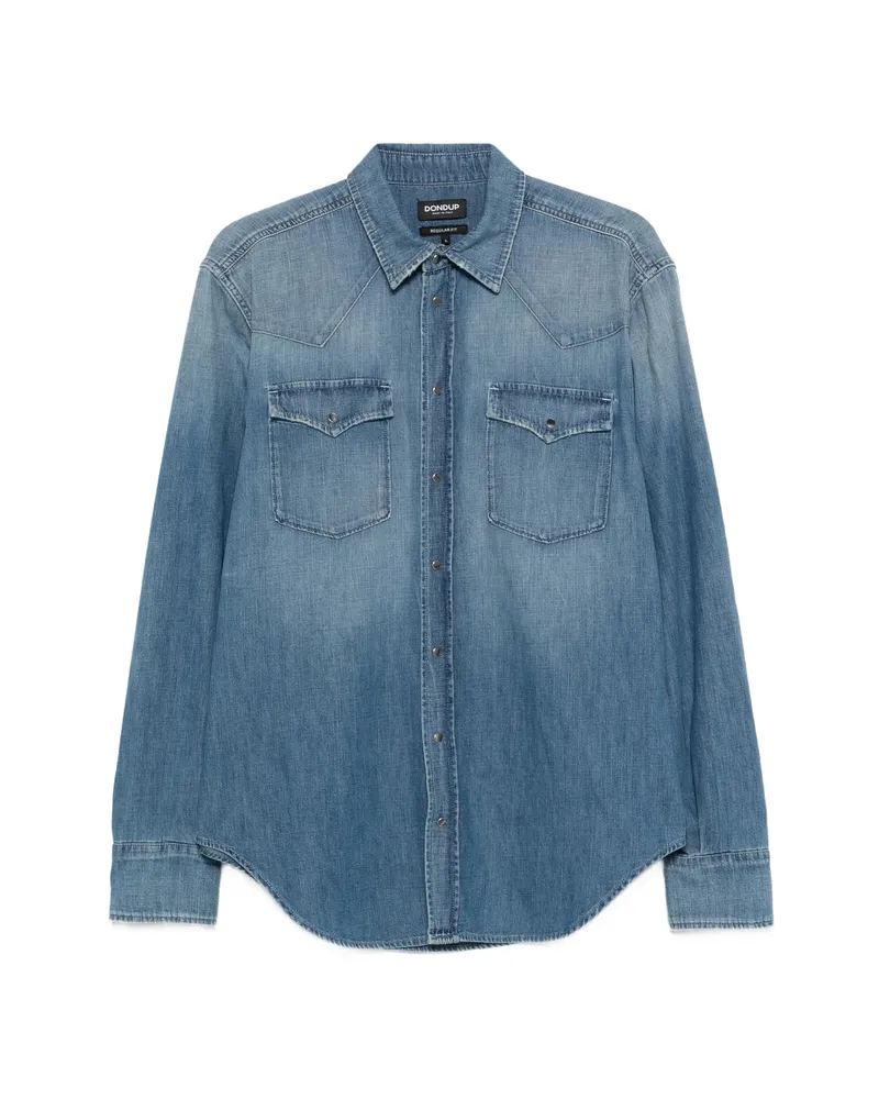 Dondup Long-sleeve Pocket Shirt Blue