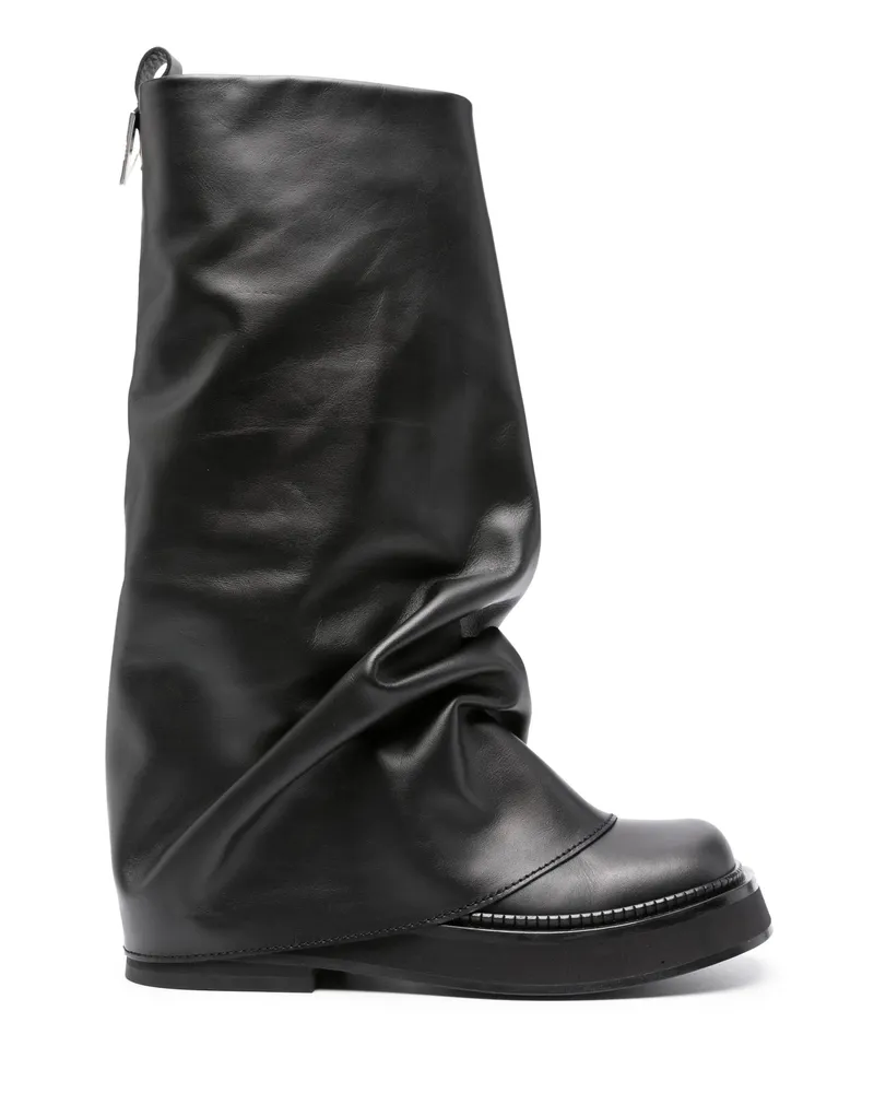 ATTICO Robin Layered Leather Boots Black
