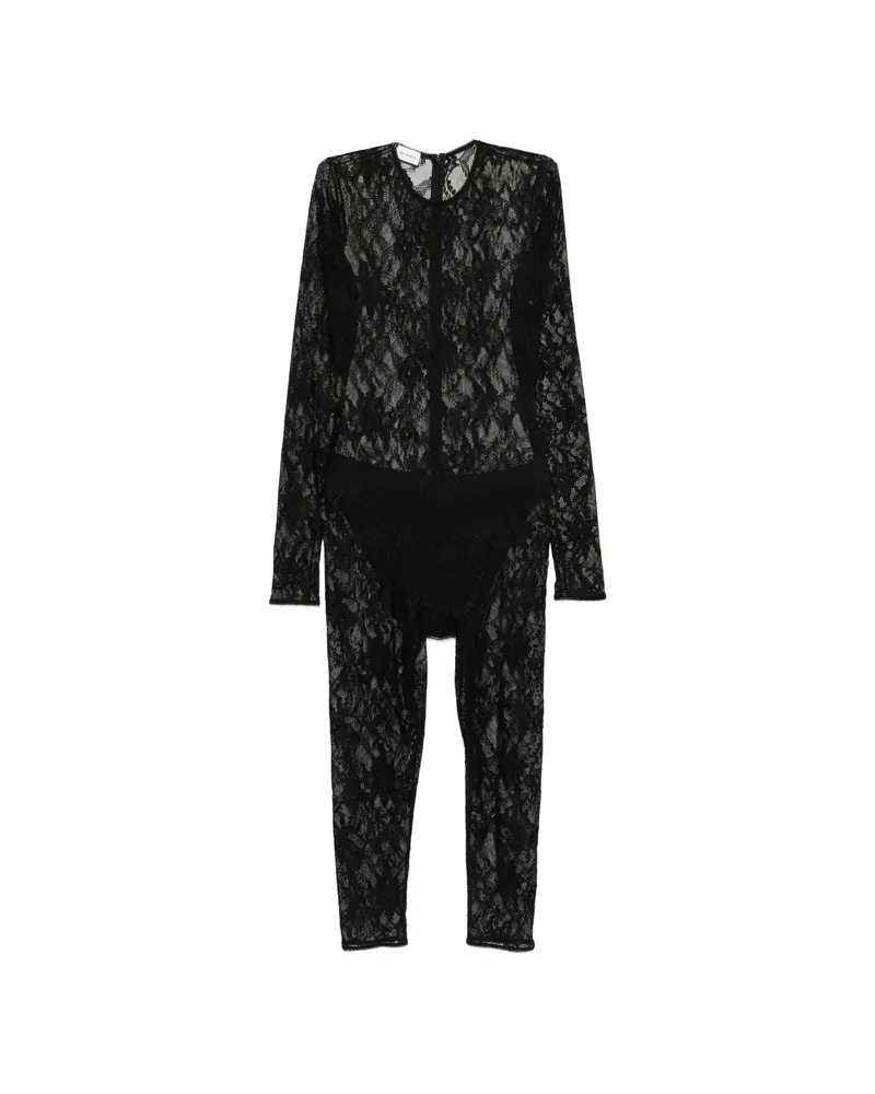 ANDAMANE Sheila Floral-lace Jumpsuit Black