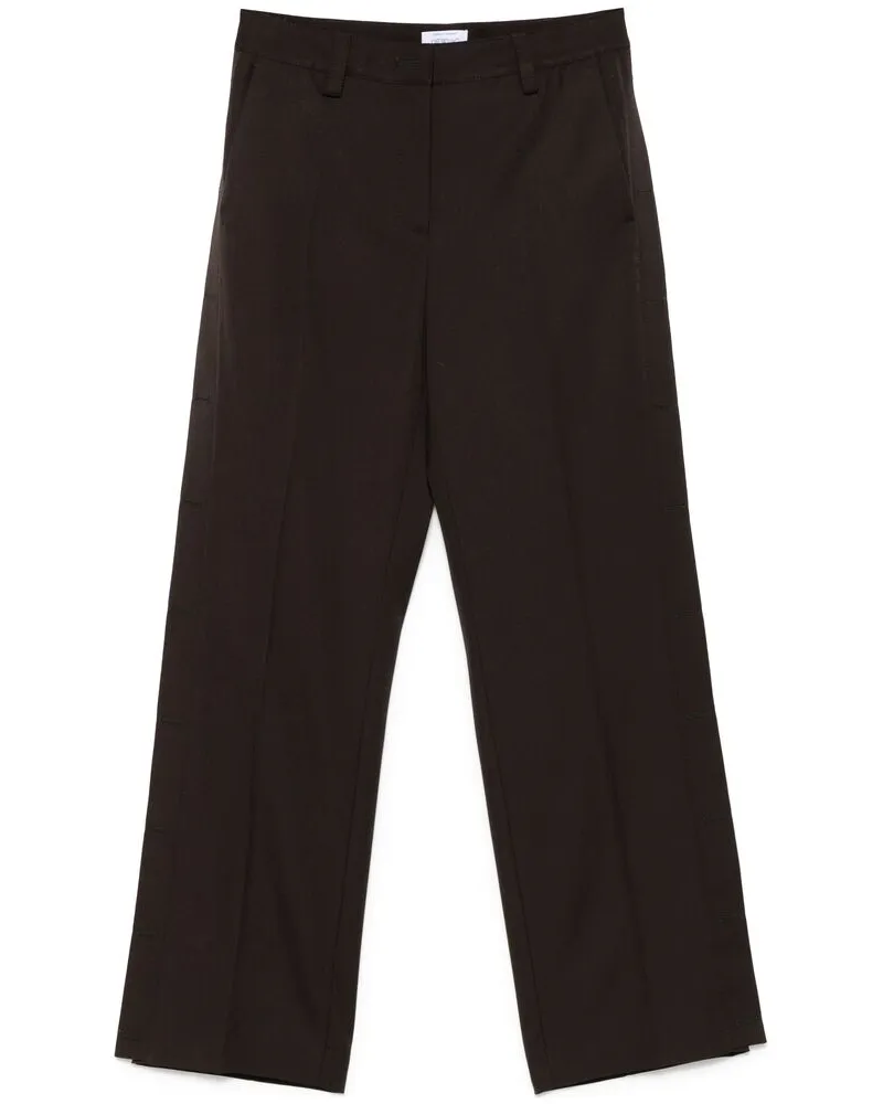 OFF-WHITE Virgin-wool Wide-leg Trousers Brown