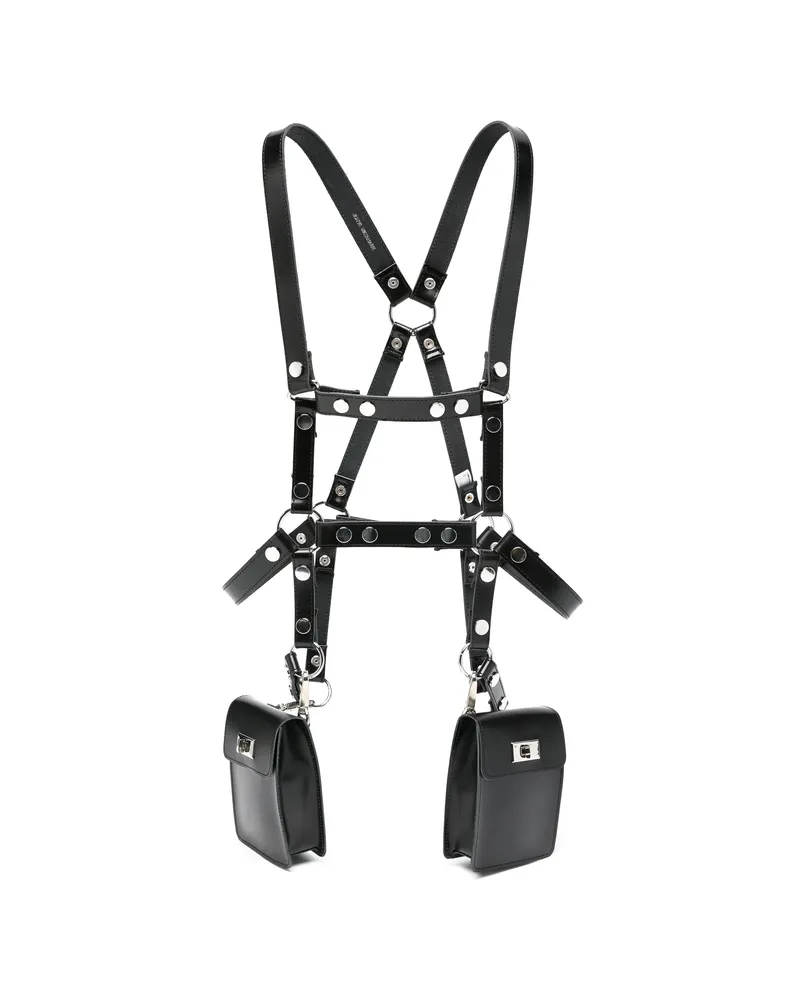 Junya Watanabe X Comme Des Garçons Harness-style Leather Mini Bag Black