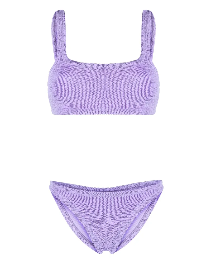 Hunza G Mid-rise Crinkled Bikini Set Purple