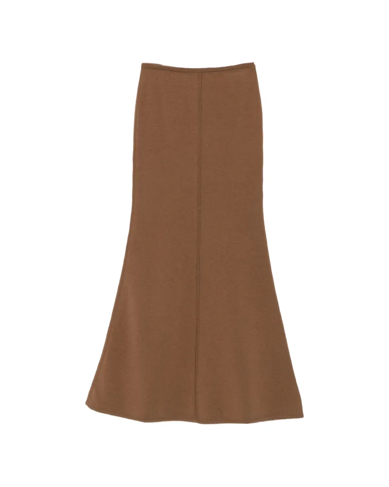 Max Mara Raised-seam Knitted Skirt Brown