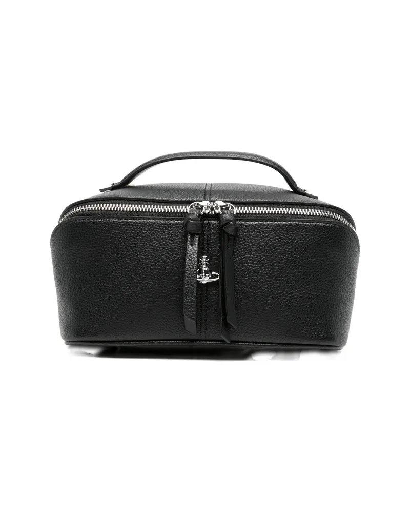 Vivienne Westwood Cosmetic Case Orb Leather Makeup Bag Black