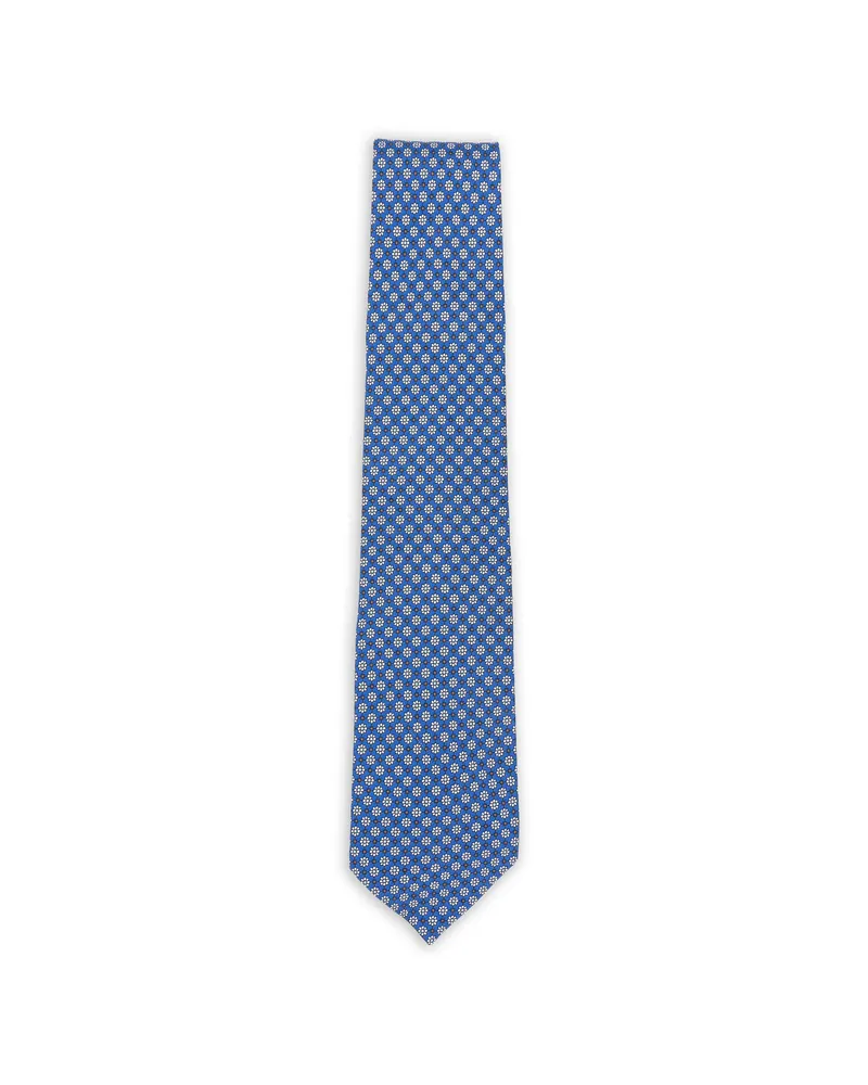 BARBA Floral-pattern Tie Blue