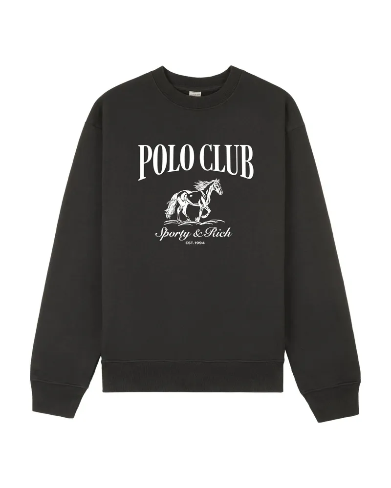 SPORTY & RICH Stallion Graphic-print Sweatshirt Grey