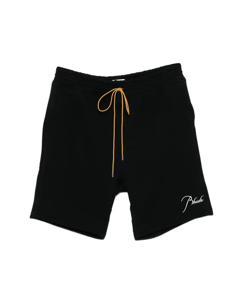 RHUDE Classique Embroidered Shorts Black