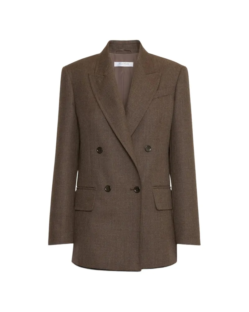 Max Mara Double-breasted Wool Blazer Brown