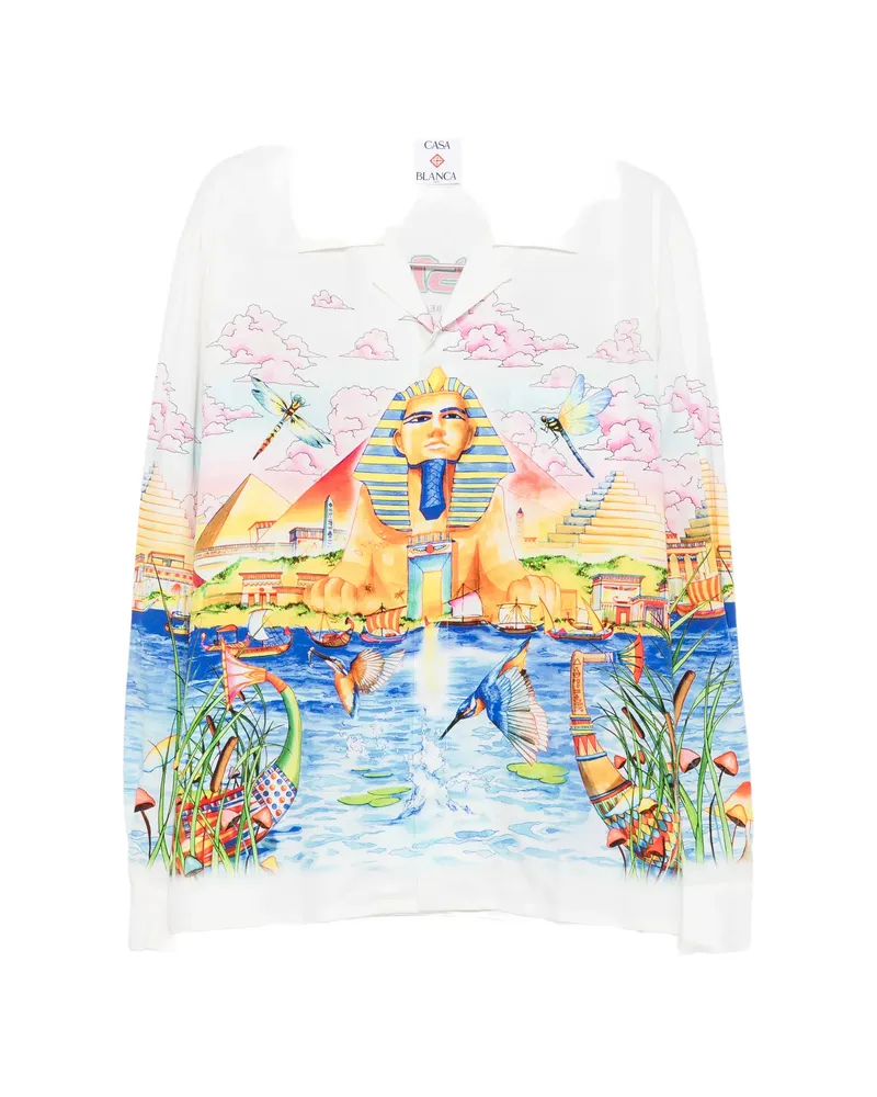 Casablanca Paris Graphic-print Long-sleeve Shirt White