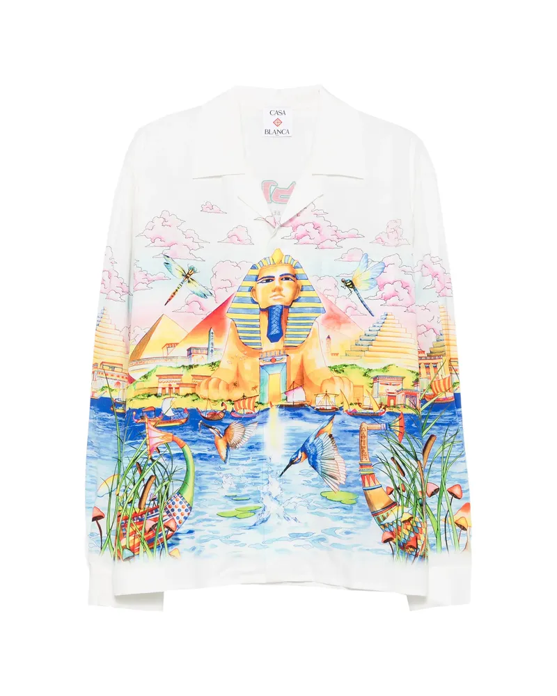 Casablanca Paris Graphic-print Long-sleeve Shirt White