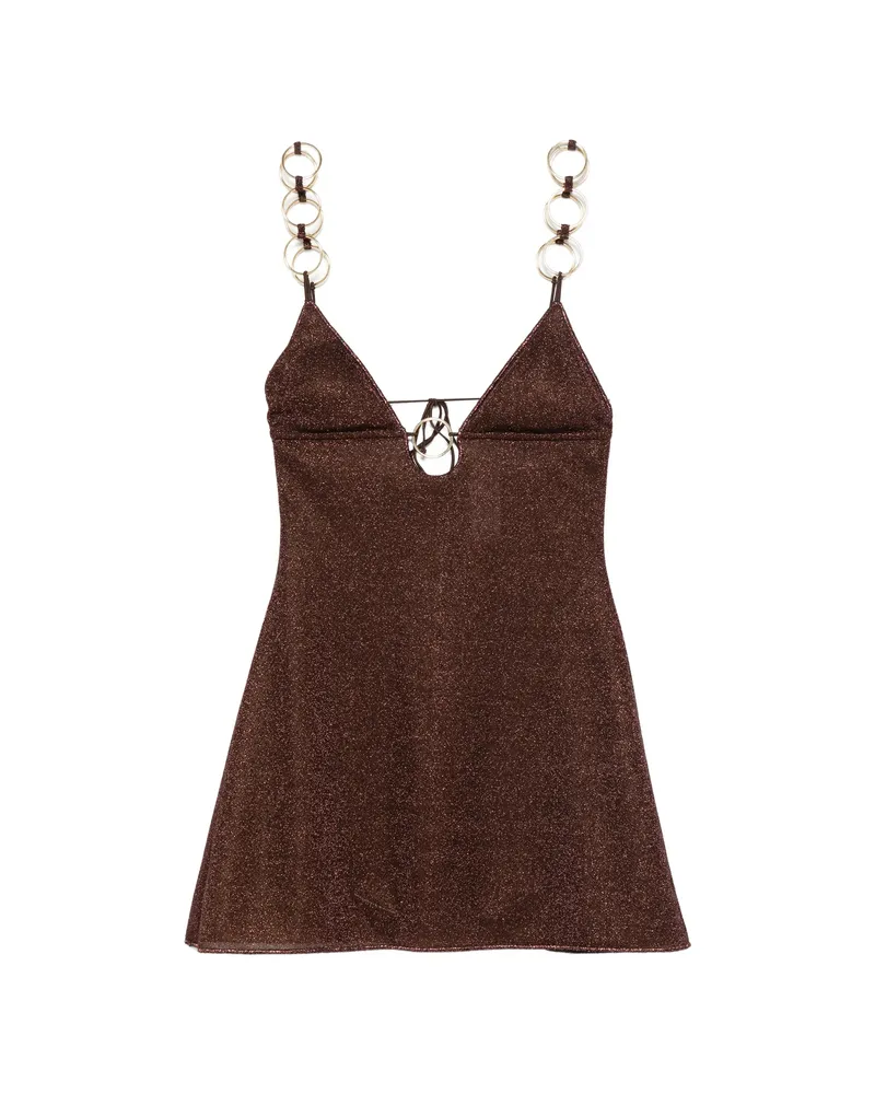 Oséree Lumière Ring-detail Mini Dress Brown