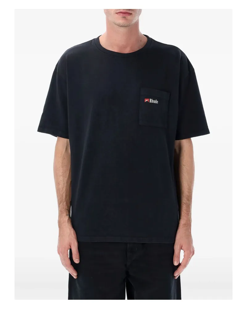 RHUDE Chest-pocket Graphic T-shirt Black