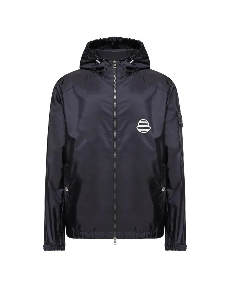 Moncler Logo-patch Hooded Jacket Blue