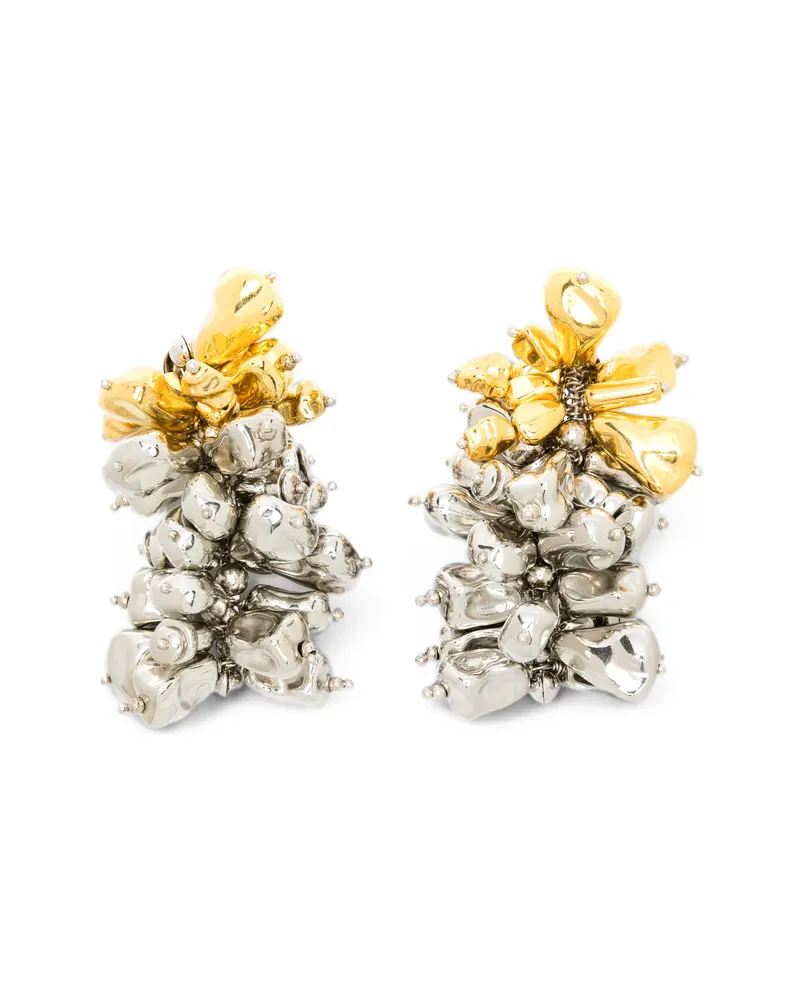 Dries van Noten Metallic-effect Drop Earrings Silver