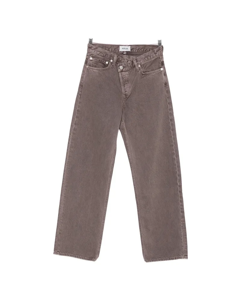 AGOLDE Criss-cross Straight-leg Jeans Grey