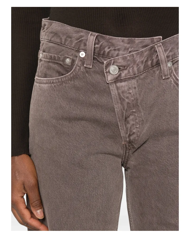 AGOLDE Criss-cross Straight-leg Jeans Grey