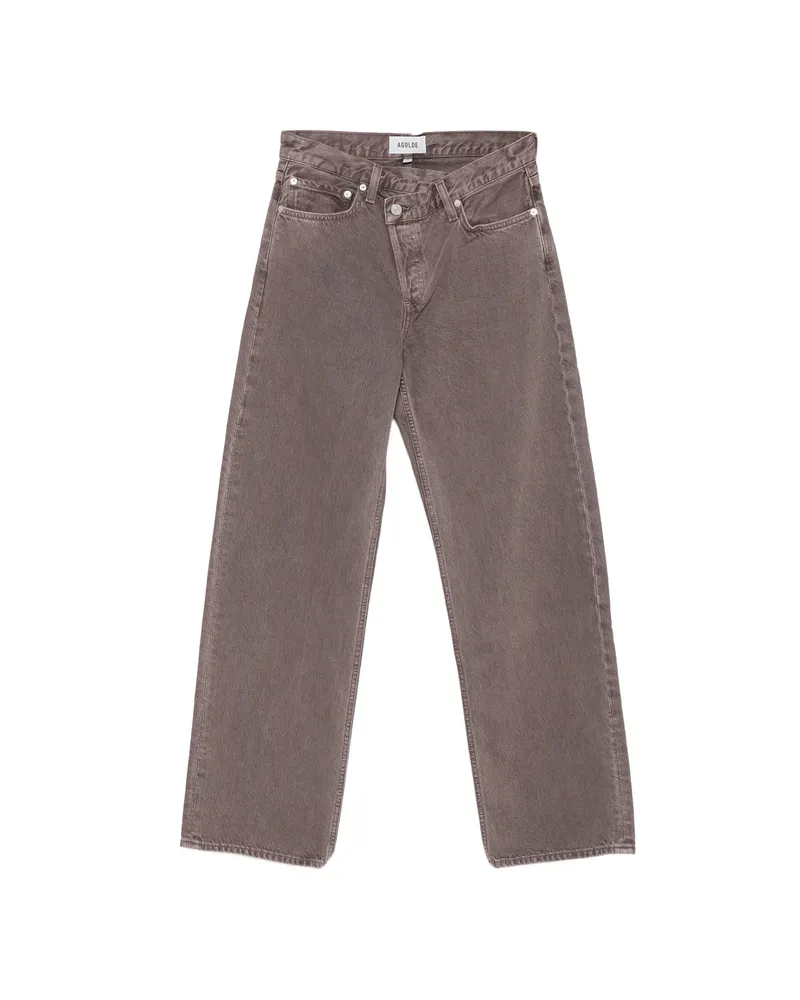 AGOLDE Criss-cross Straight-leg Jeans Grey