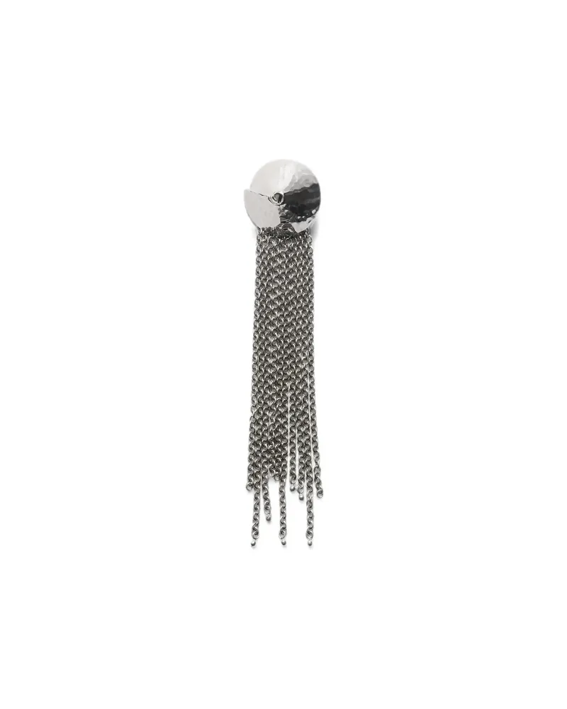 Christophe Lemaire Chain Tassel Brooch In Brass Silver