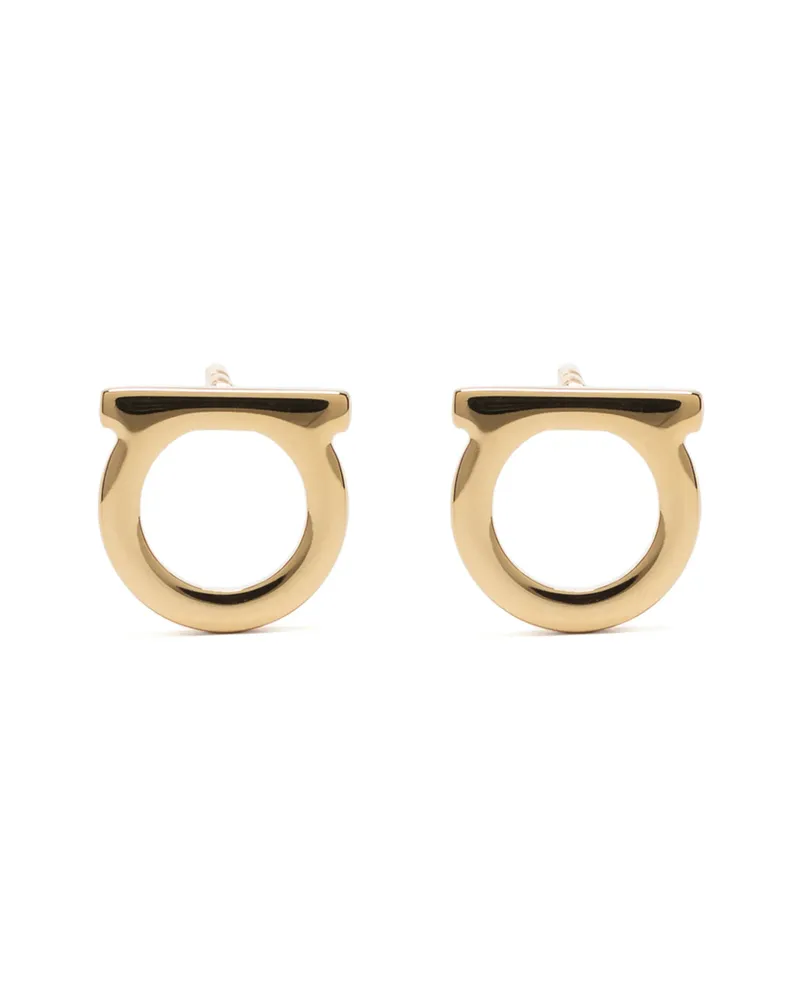 Ferragamo Gancini Stud Earrings Gold
