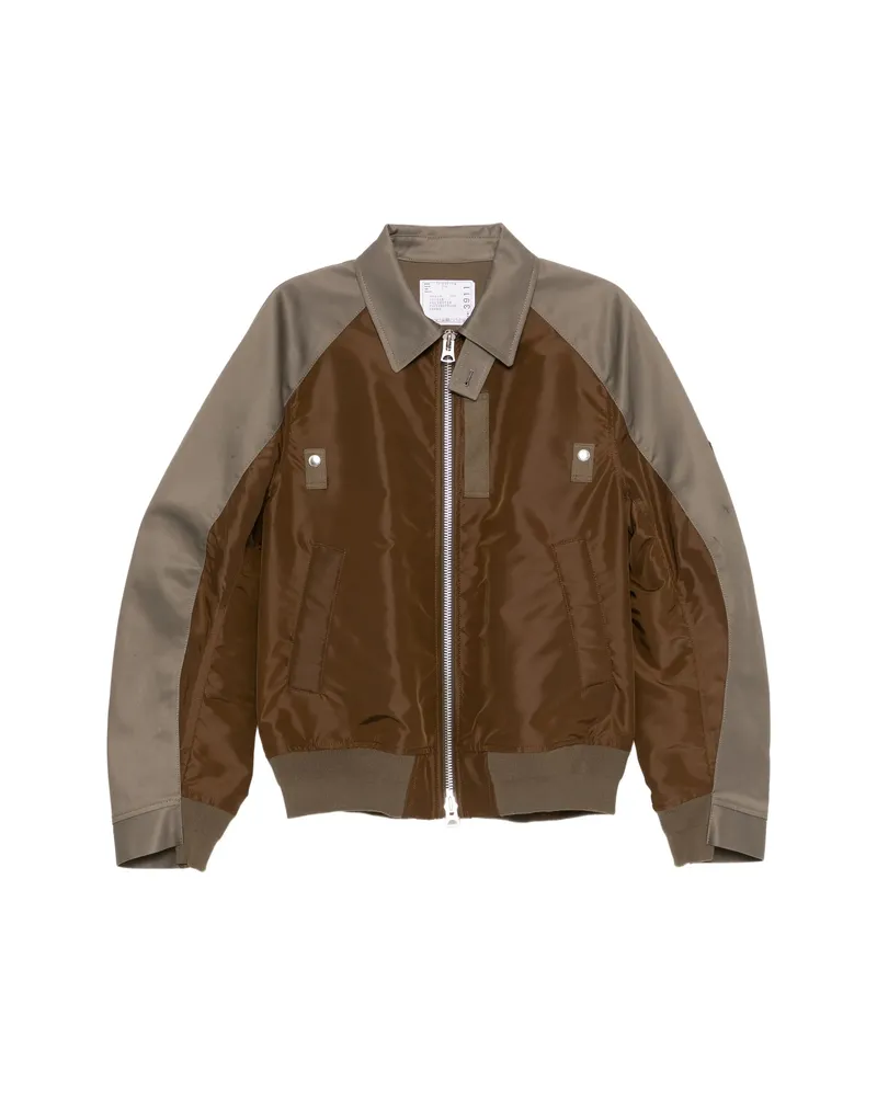 Sacai Two-way Zip Fastening Jacket Brown