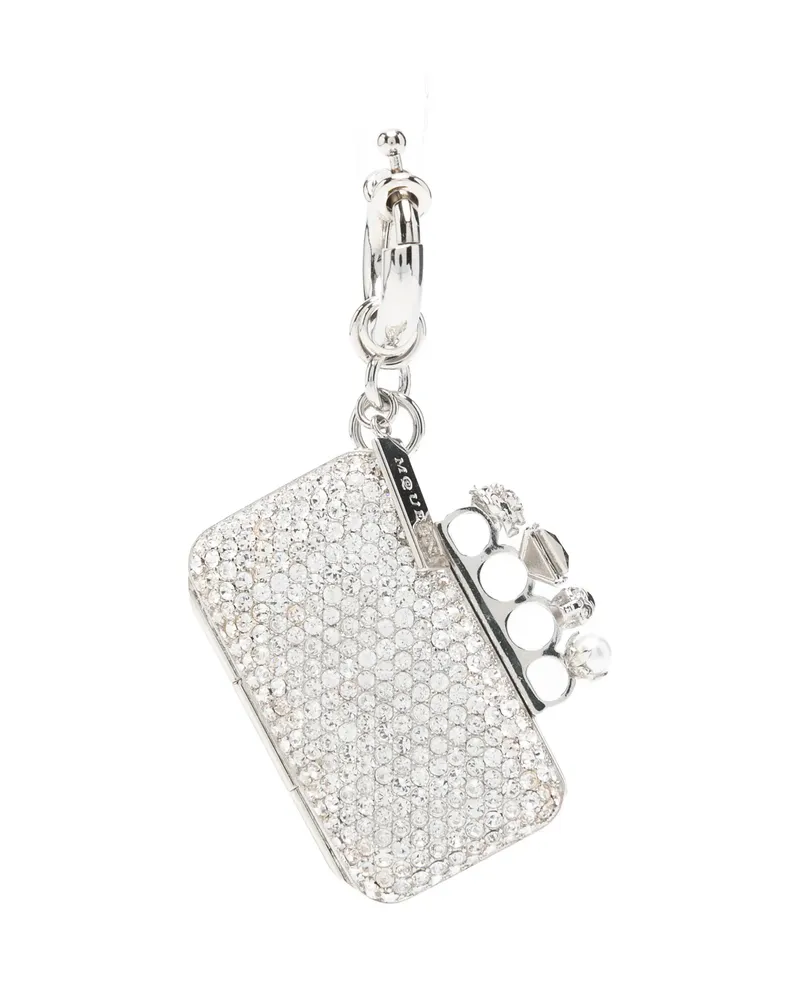 Alexander McQueen Knuckle Clutch Charm Silver