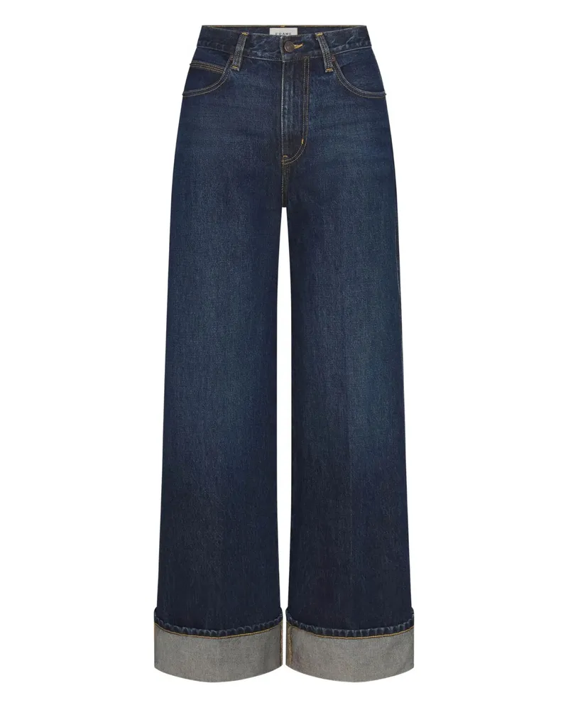 Frame Denim Cuffed Five-pocket Jeans Blue