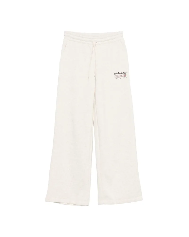 New Balance Logo-print Wide-leg Track Pants Neutrals