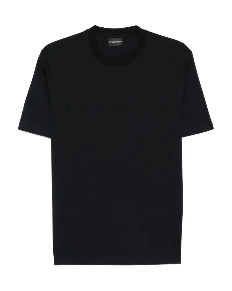 Emporio Armani Embossed Crew-neck T-shirt Black