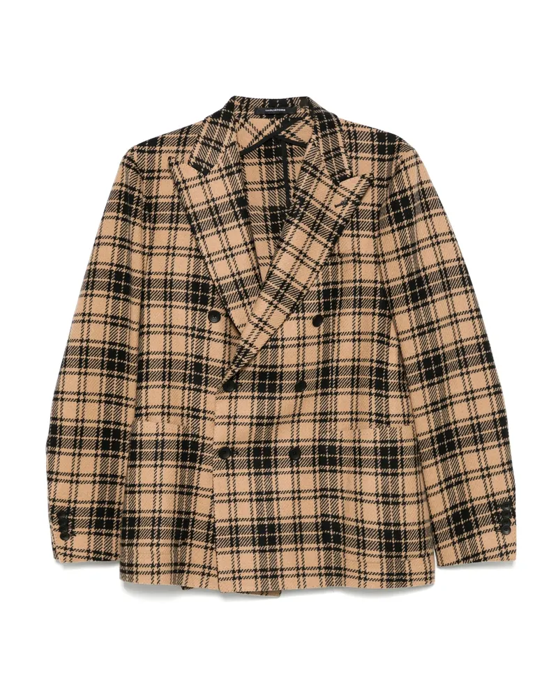 Tagliatore Checked Blazer Brown