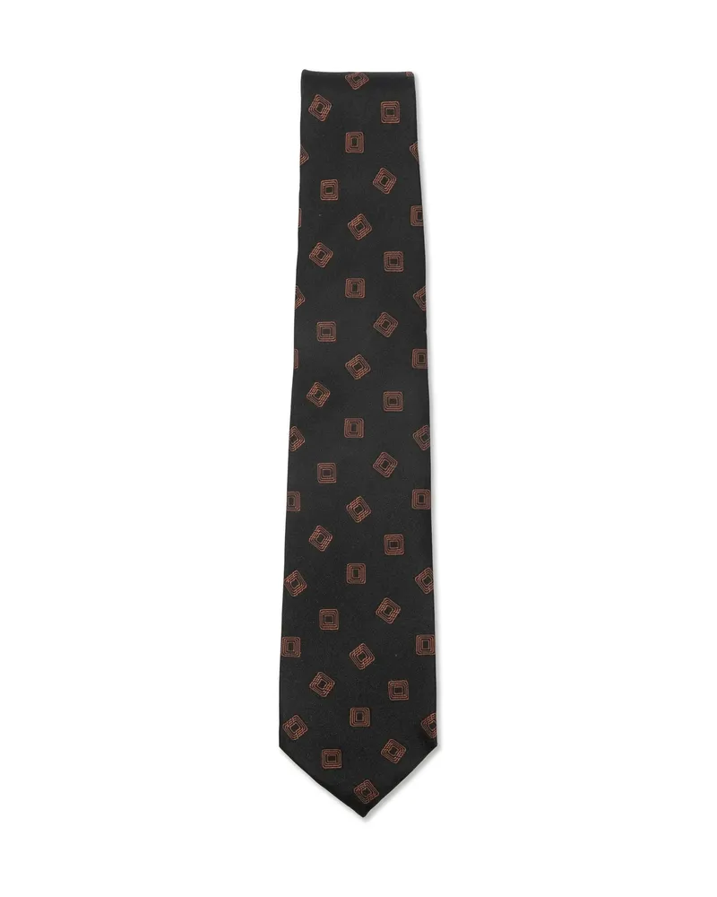 BARBA Geometric-pattern Tie Black