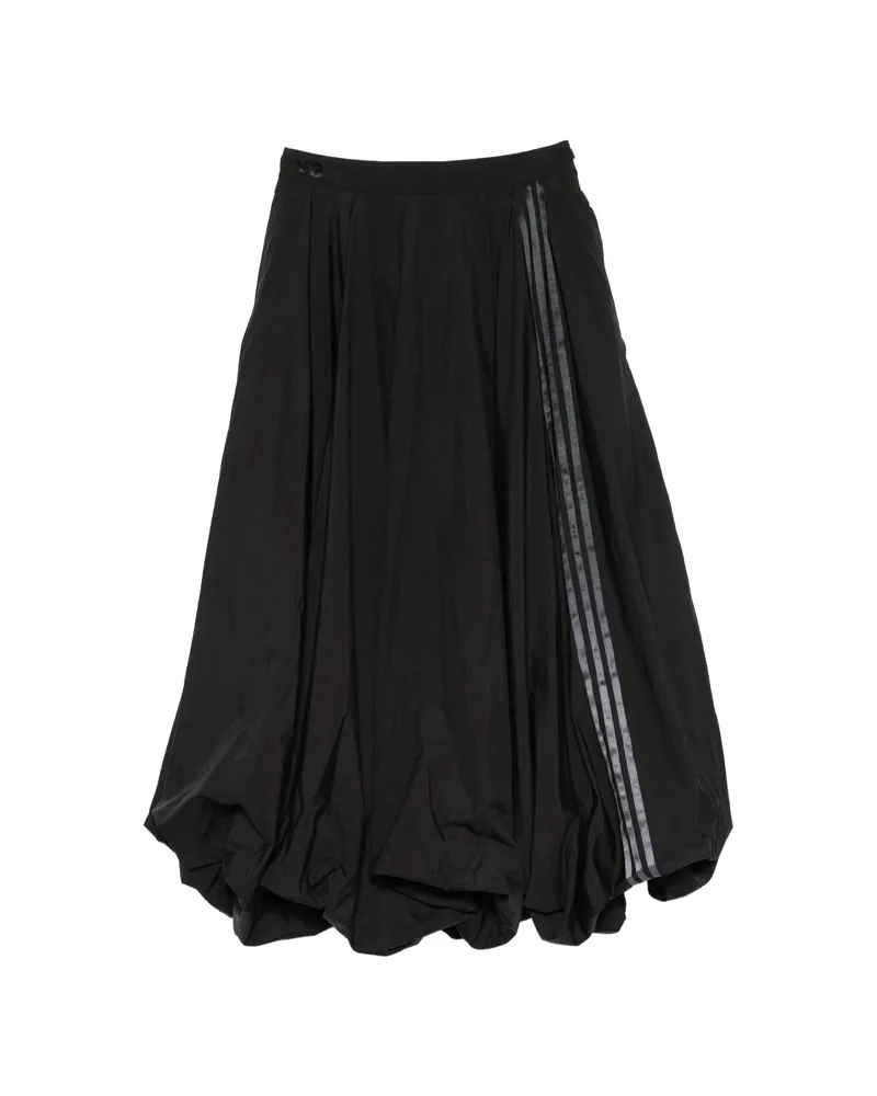 Y-3 GRD 3S BLN Three-stripe Bubble-hem Maxi Skirt Black