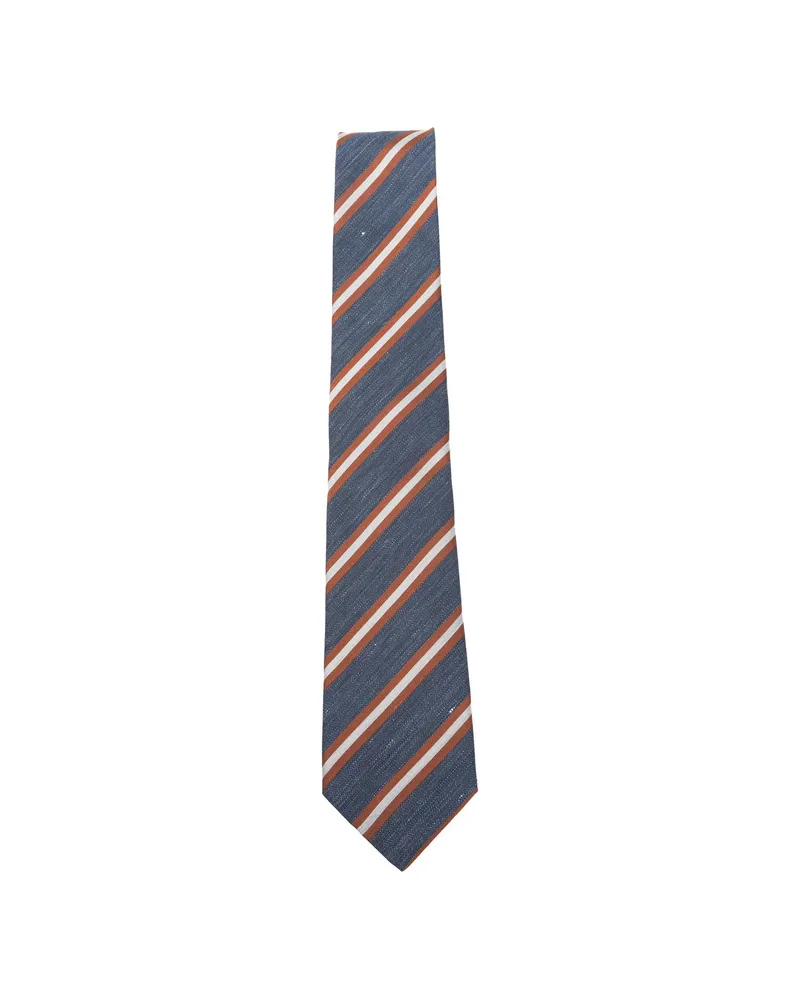 Canali Striped Tie Blue