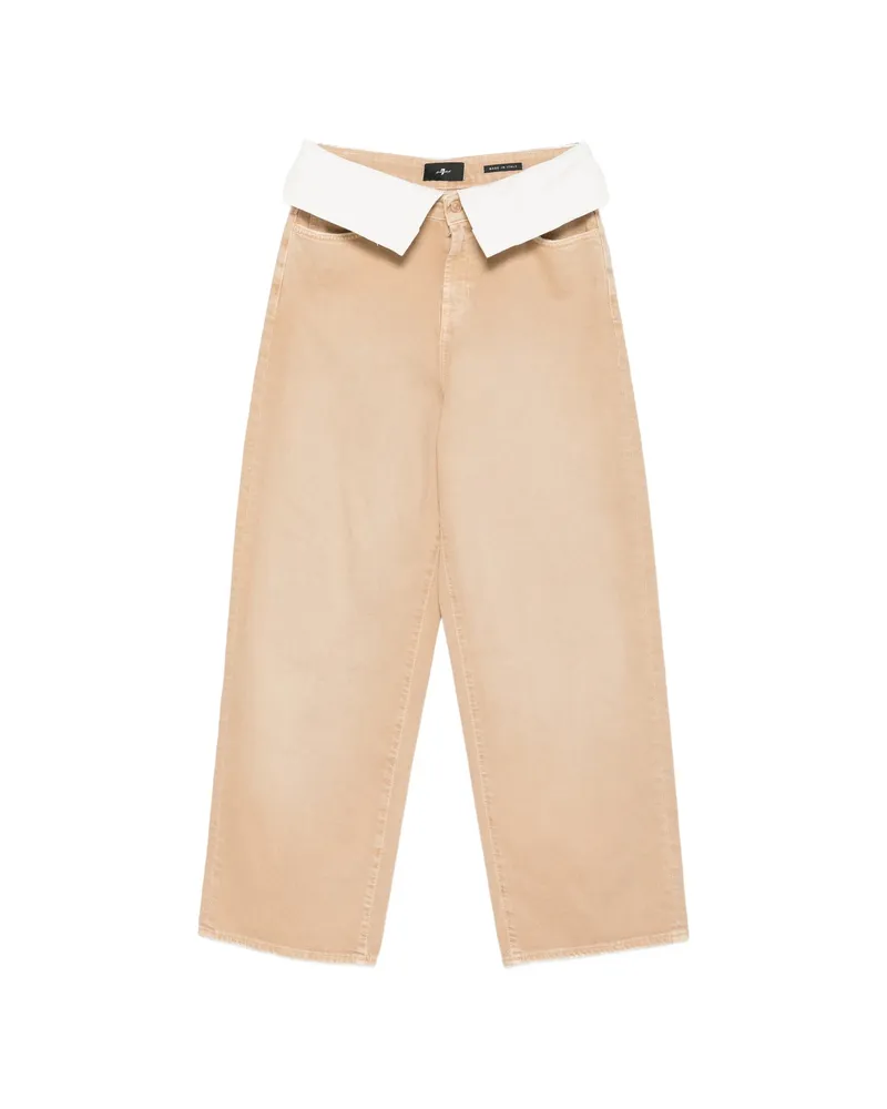 7 for all mankind Double Layer Wide-leg Jeans Neutrals