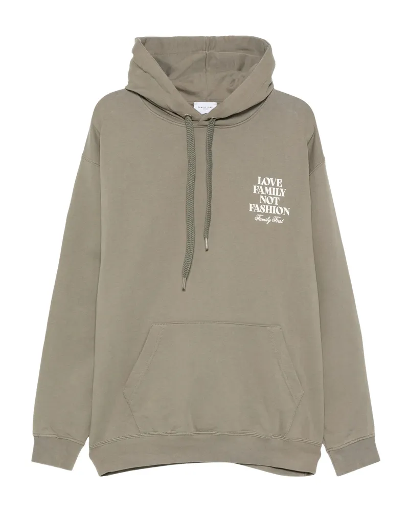Family First LFNF Slogan Hoodie Green