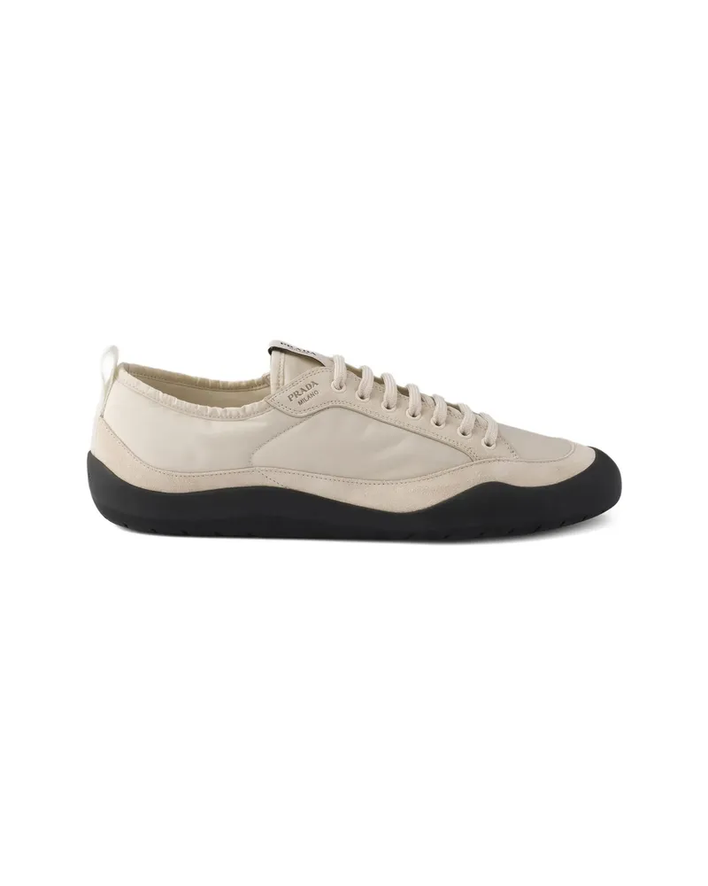 Prada Speedrock Elastic-laces Suede Sneakers Neutrals